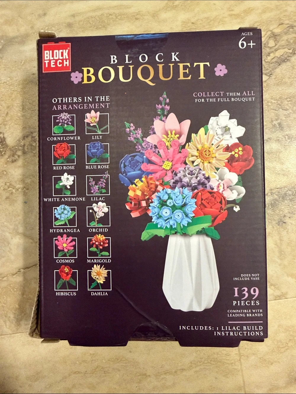 Block Bouquet Lilac Floral Building Set